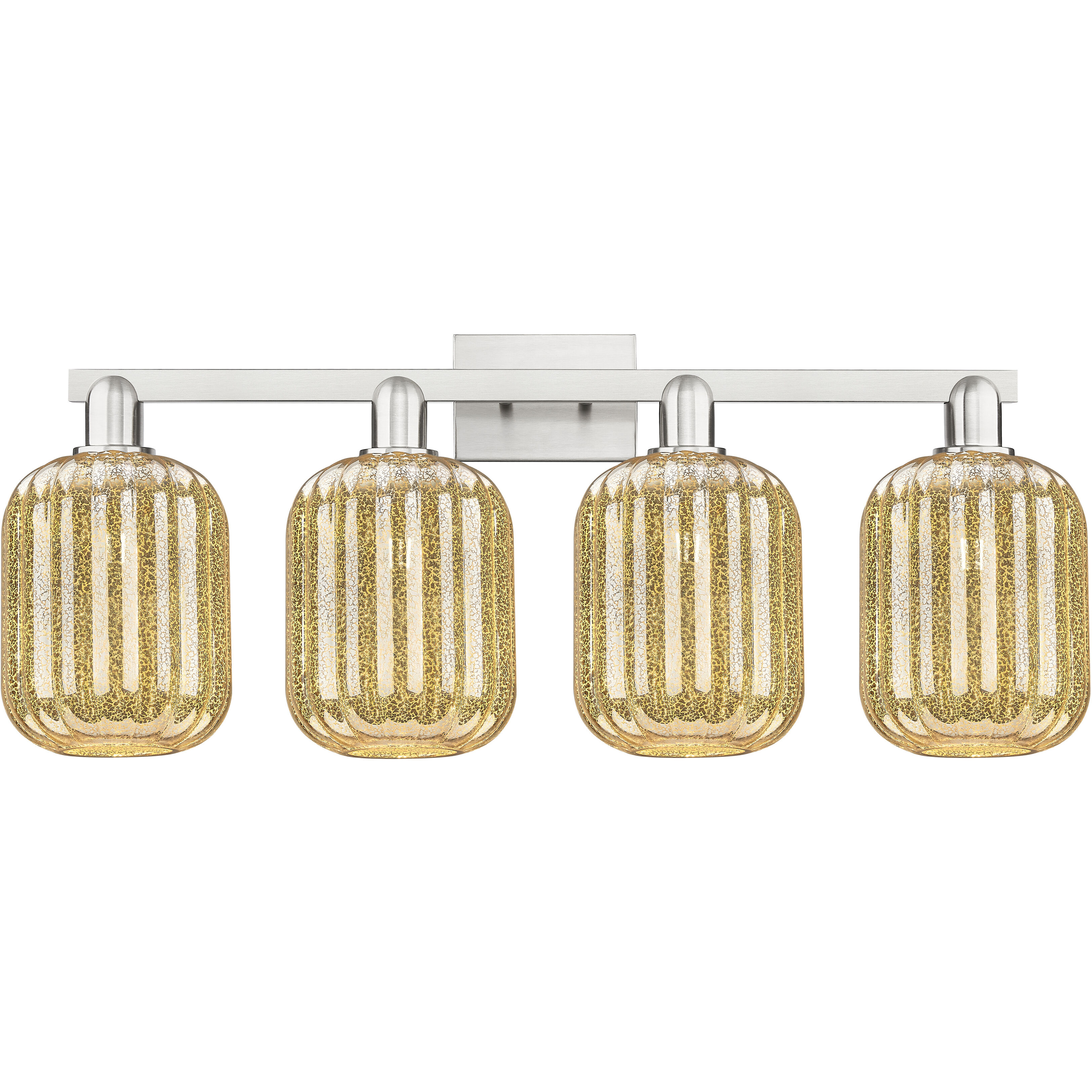 Preston 4 Light 36 inch Brushed Satin Nickel Bath Vanity Light Wall Light in Mercury Glass