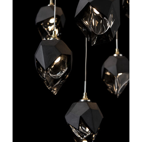Chrysalis 9 Light 20.5 inch Modern Brass Pendant Ceiling Light in Black Crystal, Small