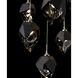 Chrysalis 9 Light 20.5 inch Modern Brass Pendant Ceiling Light in Black Crystal, Small