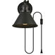 Blaise 1 Light 7 inch Black Plug In Wall Sconce Wall Light