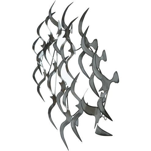 Silver Flock Brushed Silver Wall Art