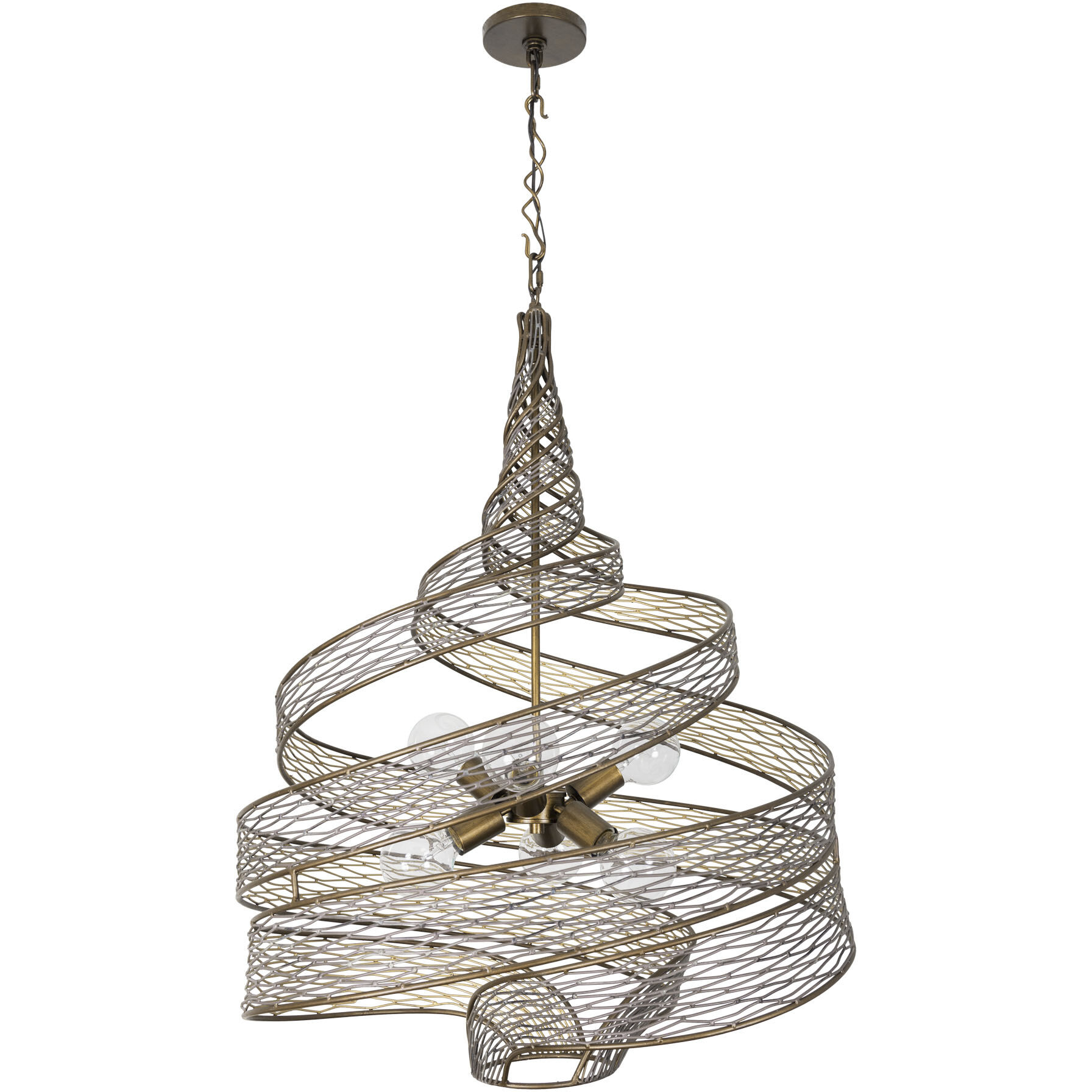 Flow 6 Light 26 inch Hammered Ore Pendant Ceiling Light