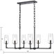 Fitzroy 6 Light 36 inch Matte Black Linear Chandelier Ceiling Light