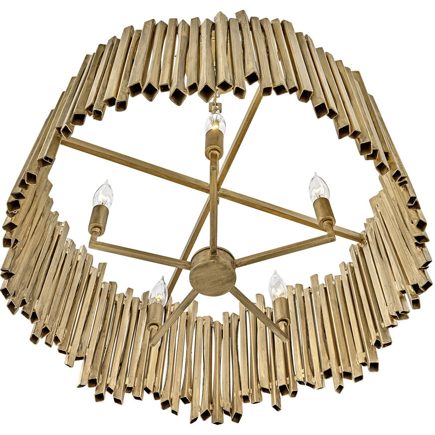 Lisa McDennon Roca 5 Light 24 inch Burnished Gold Indoor Chandelier Ceiling Light