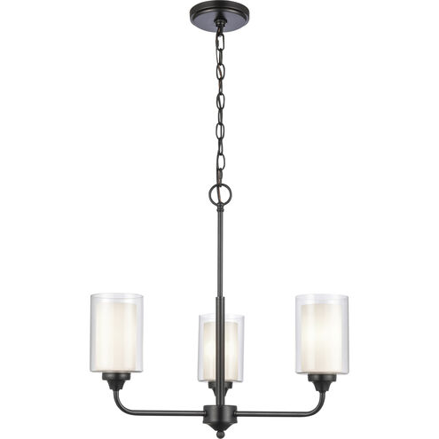 Auralume Fairbank 3 Light 22 inch Matte Black Pendant Ceiling Light in Halogen