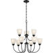 Jolie 9 Light Black Chandelier Ceiling Light in Incandescent