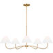 C&M by Chapman & Myers Laguna 5 Light 51.5 inch Burnished Brass Chandelier Ceiling Light