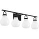Mansfield 4 Light 34 inch Matte Black Vanity Light Wall Light