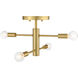 Arlo 4 Light 14.25 inch Brushed Gold Semi Flush Mount Ceiling Light