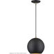 Kuppola 9.25 inch Bronze with Antique Brass Accents Pendant Ceiling Light, Globe