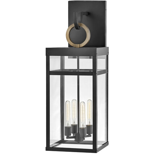 Estate Series Porter LED 35 inch Black with Burnished Bronze Outdoor Wall Mount Lantern