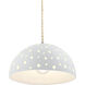 Perforated Dome Pendant Ceiling Light in Replaceable Bulb, Gloss White, Form+Finish+Function