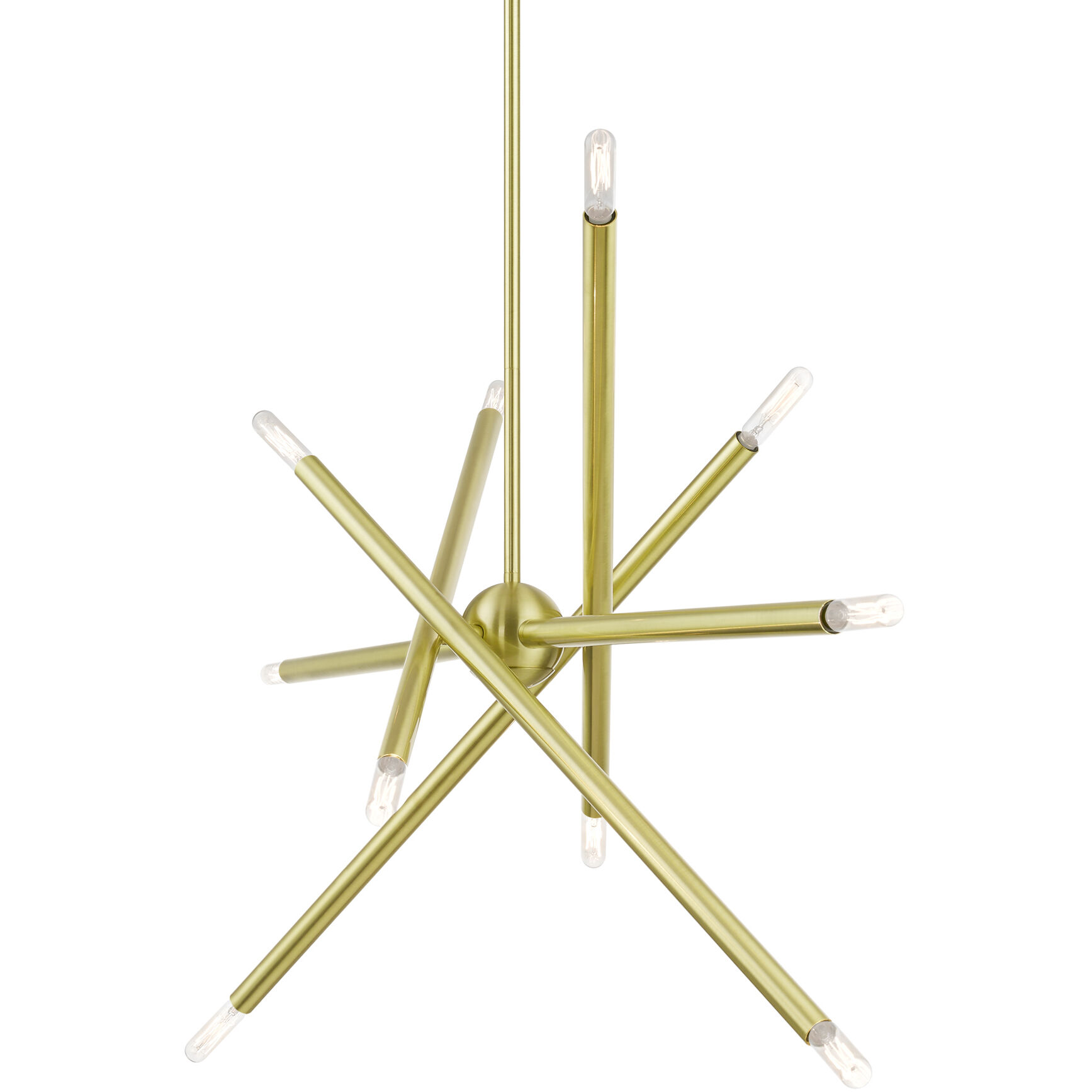 Soho Linear Chandelier Ceiling Light in Satin Brass