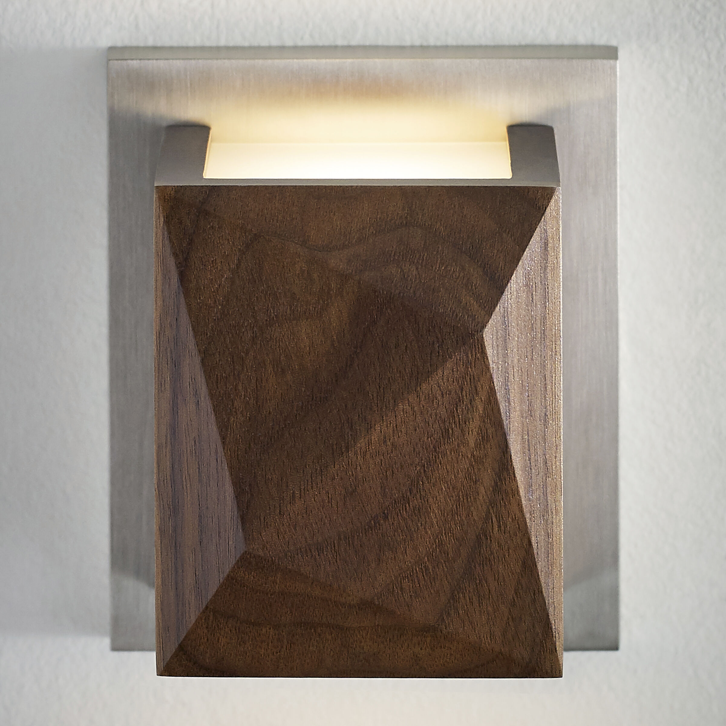 Cafe Wall Light in LED 90 CRI 3000K 120V, Walnut/Satin Nickel, Integrated LED