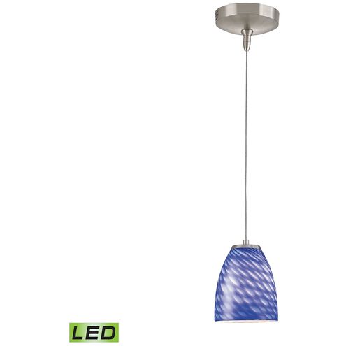 Low Voltage LED 5 inch Brushed Nickel with Blue Mini Pendant Ceiling Light in Sapphire