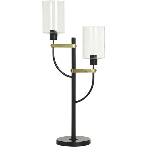 Firelite 32 inch 25.00 watt Black and Gold Table Lamp Portable Light