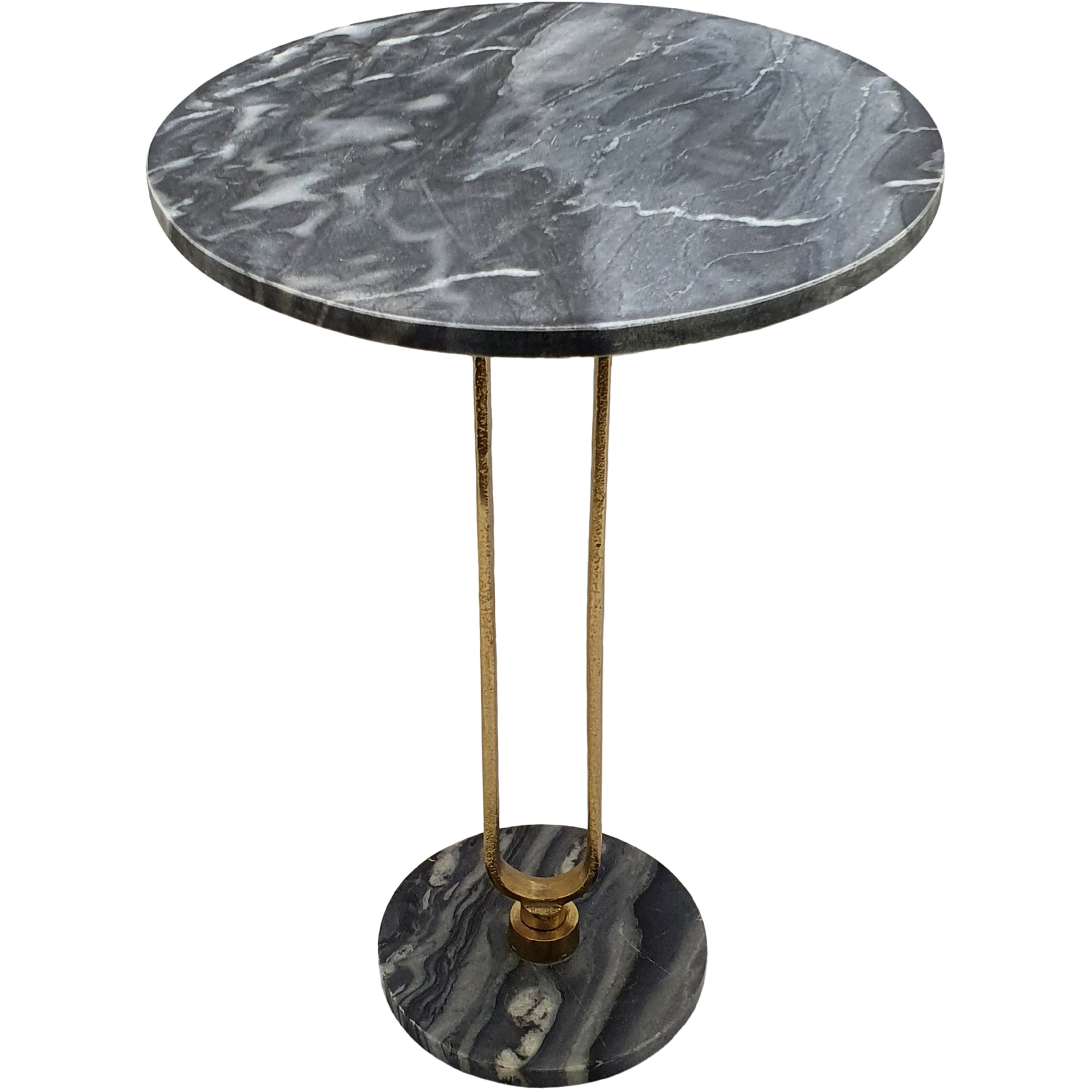 A&B Home 82931-SA Alexus 16 inch Black and Gold Side Table
