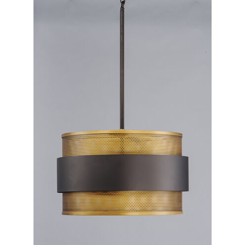 Caspian 3 Light 20 inch Oil Rubbed Bronze/Antique Brass Multi-Light Pendant Ceiling Light