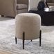 Arles 18 inch Latte Faux Shearling and Dark Bronze Ottoman