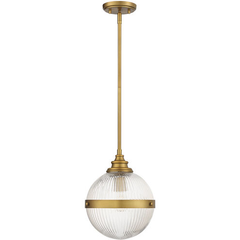 Modern 1 Light 10 inch Natural Brass Mini-Pendant Ceiling Light