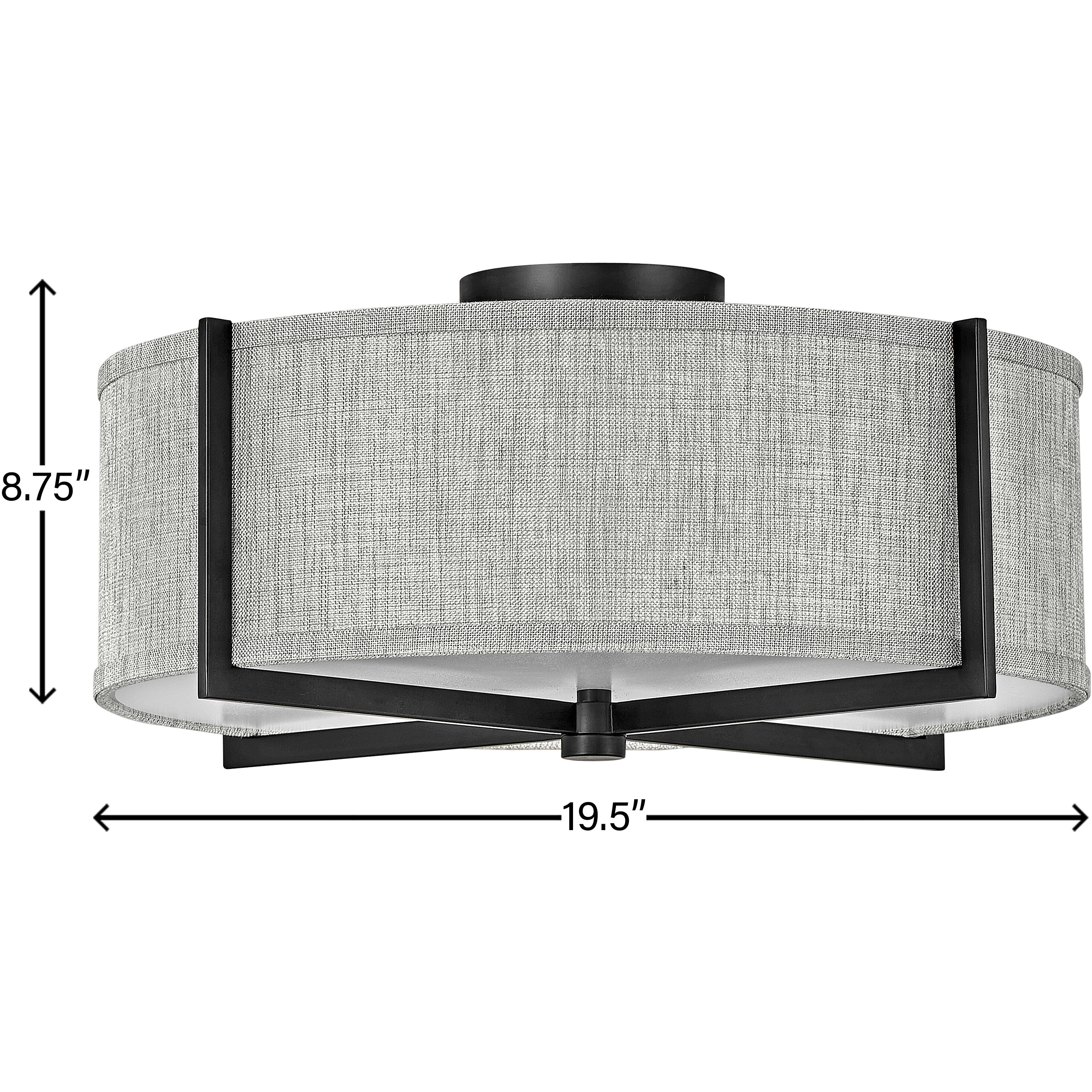 Galerie Axis 3 Light 19.5 inch Black Indoor Semi-Flush Mount Ceiling Light