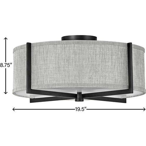 Galerie Axis 3 Light 19.5 inch Black Indoor Semi-Flush Mount Ceiling Light