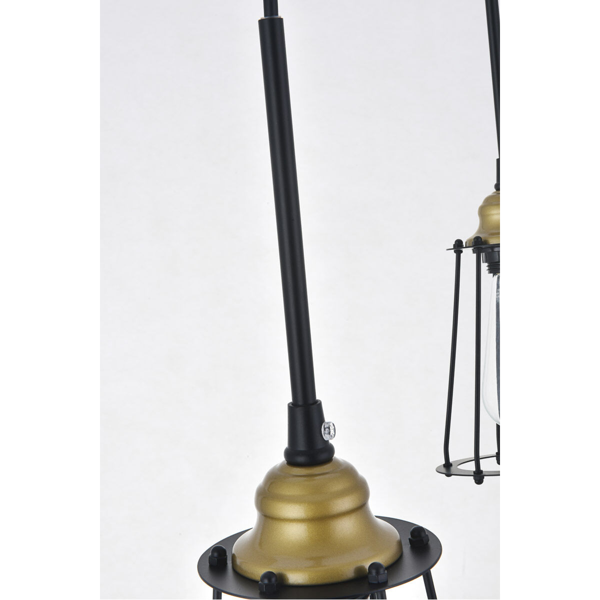Auspice 5 Light 46 inch Brass and Black Pendant Ceiling Light