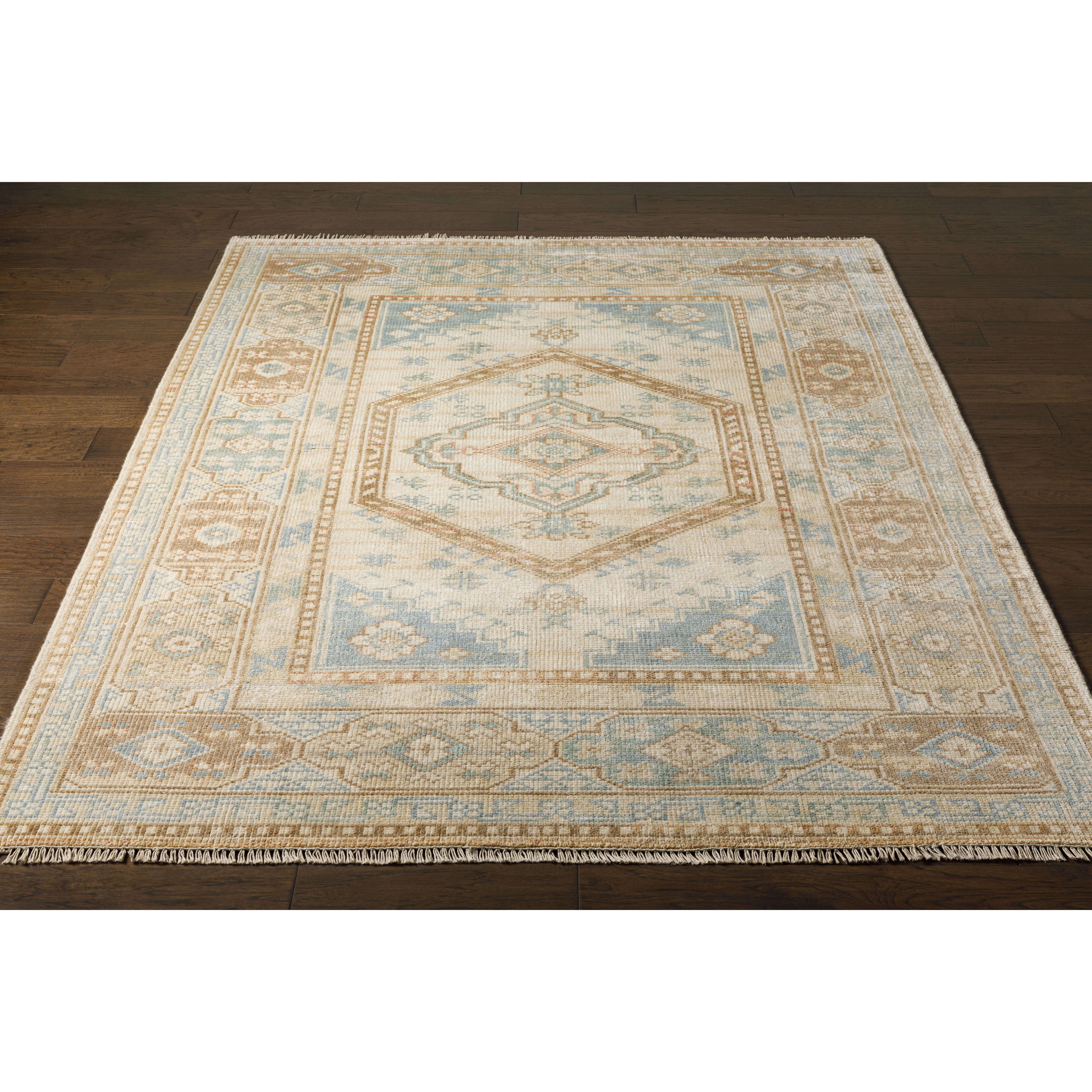 Anadolu 120 X 96 inch Ice Blue Rug, Rectangle
