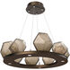 Gem LED 27.4 inch Flat Bronze Chandelier Ceiling Light in 2700K LED, Ring