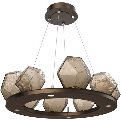 Gem LED 27.4 inch Flat Bronze Chandelier Ceiling Light in 2700K LED, Ring