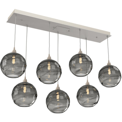 Terra 7 Light Beige Silver Linear Pendant Ceiling Light in Metallic Beige Silver, Terra Bronze, Multi-Port