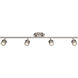 Vector 4 Light 120-240-277V Brushed Nickel Track Lighting Ceiling Light, dweLED