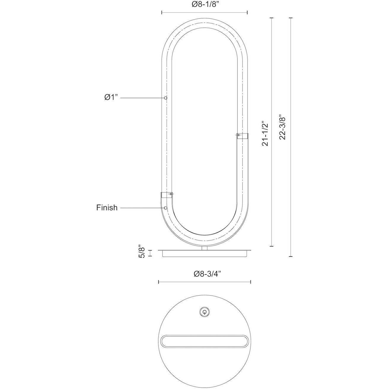 Huron 22.38 inch 11 watt Black Table Lamp Portable Light