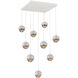Cabochon LED 27.8 inch Salt White with White Marble Multi-Pendant Ceiling Light in 3000K LED, Bronze