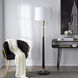 Langston 63.5 inch 60 watt Larson Gold and Black and White Floor Lamp Portable Light