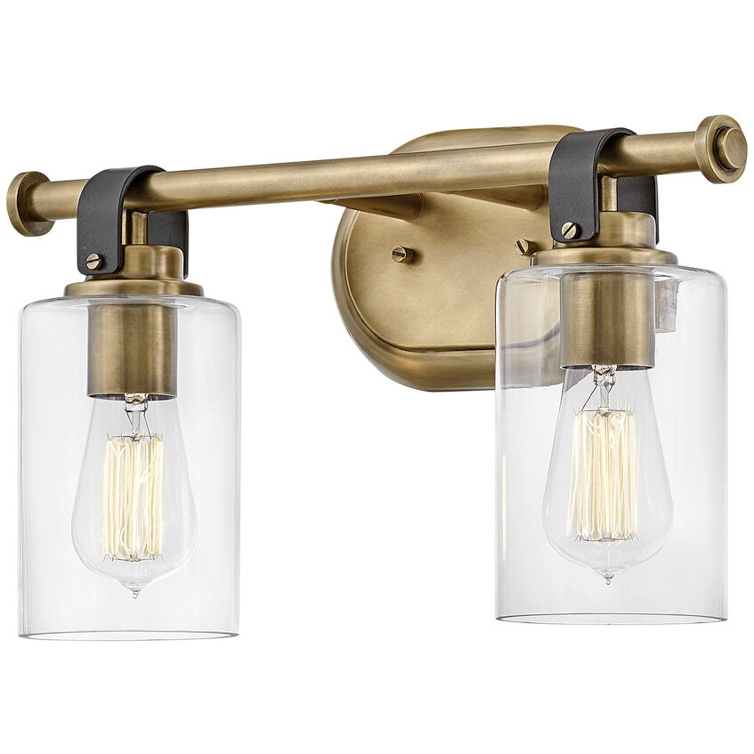 Halstead 2 Light 16 inch Heritage Brass Vanity Light Wall Light