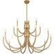 Sorrento 15 Light 42 inch Noble Brass Chandelier Ceiling Light, Essentials