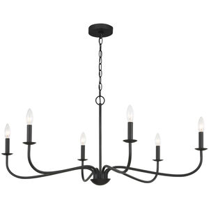 Abells 6 Light 40.13 inch Midnight Black Chandelier Ceiling Light