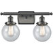 Ballston Beacon 2 Light 16 inch Oil Rubbed Bronze Bath Vanity Light Wall Light in Seedy Glass, Ballston