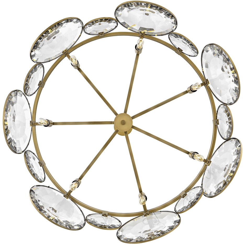 Nala LED 31 inch Heritage Brass Chandelier Ceiling Light