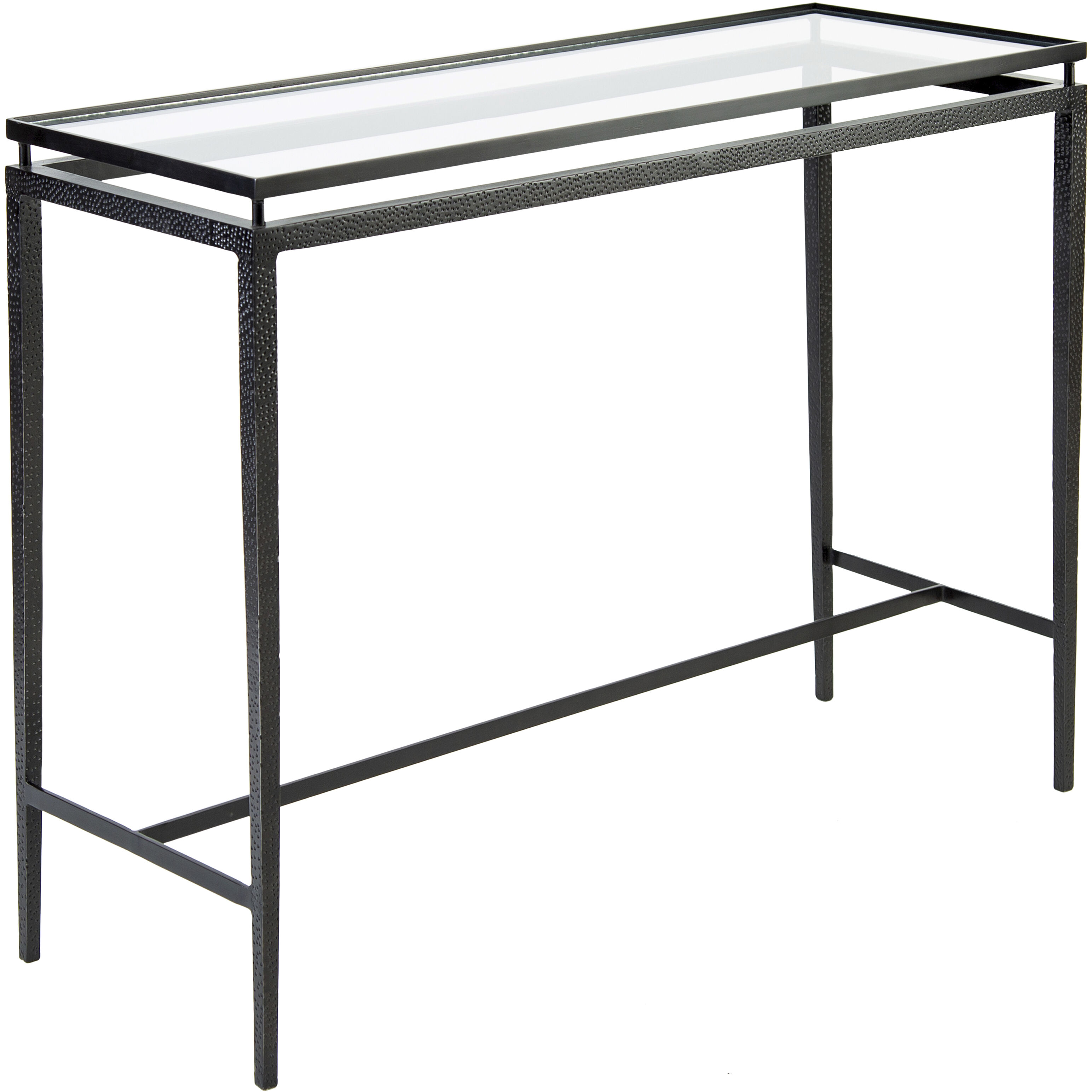 Canyon 42 X 16 inch Black with Clear Console Table