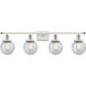 Ballston Beacon 4 Light 36 inch White and Polished Chrome Bath Vanity Light Wall Light in Seedy Glass