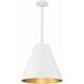Alston 3 Light 18 inch Matte White/Antique Gold Pendant Ceiling Light in Matte White and Antique Gold