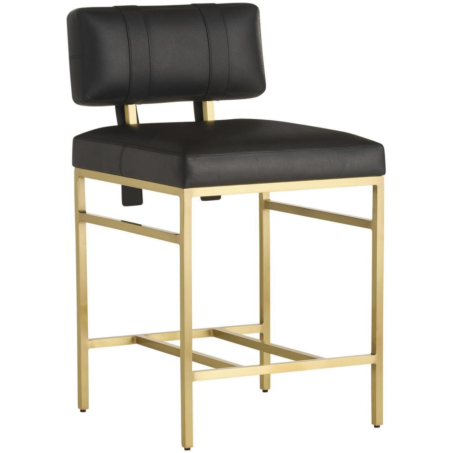 Laney 35 inch Black and Antique Brass Counter Stool
