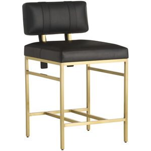 Laney 35 inch Black and Antique Brass Counter Stool