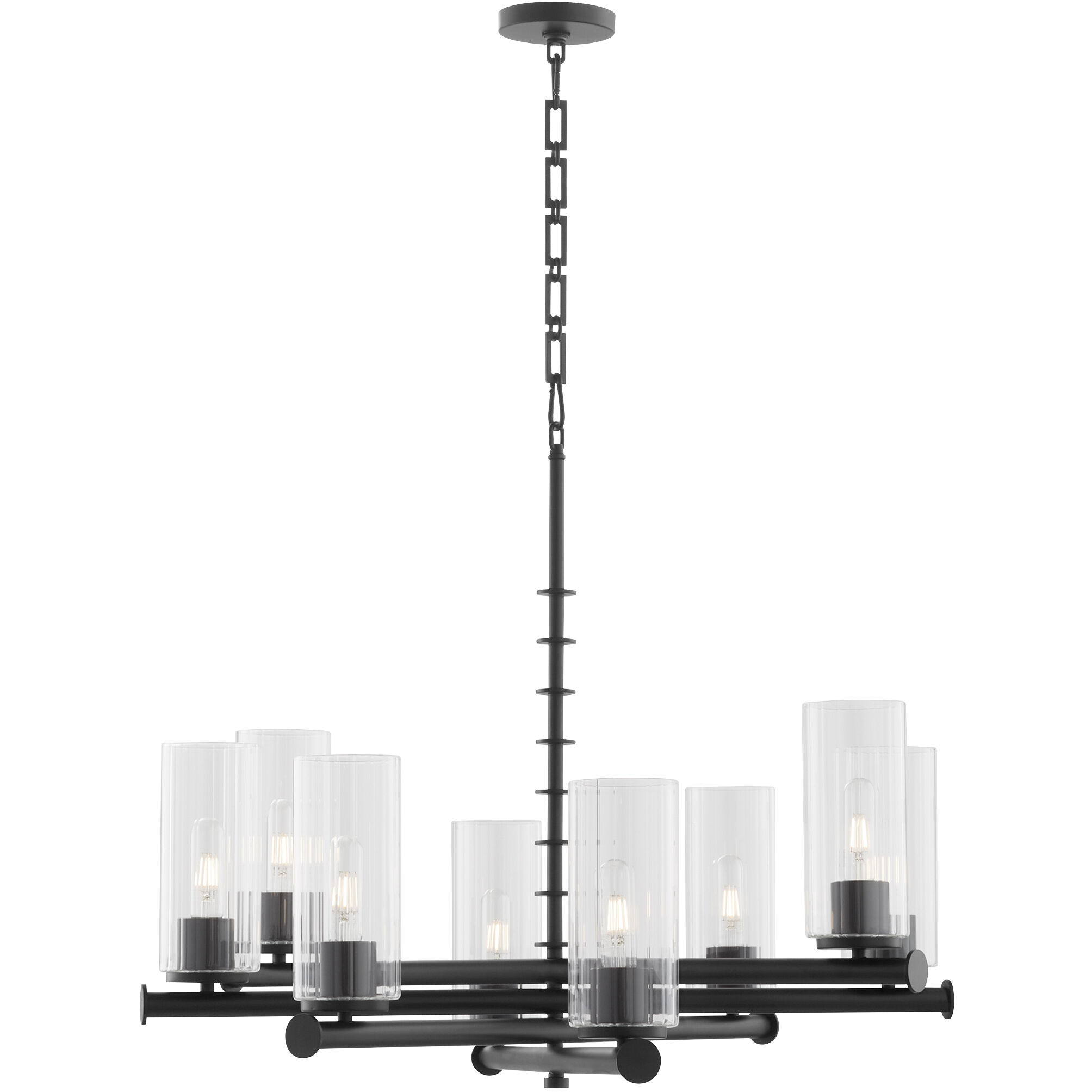Mercier 8 Light 32 inch Matte Black Chandelier Ceiling Light