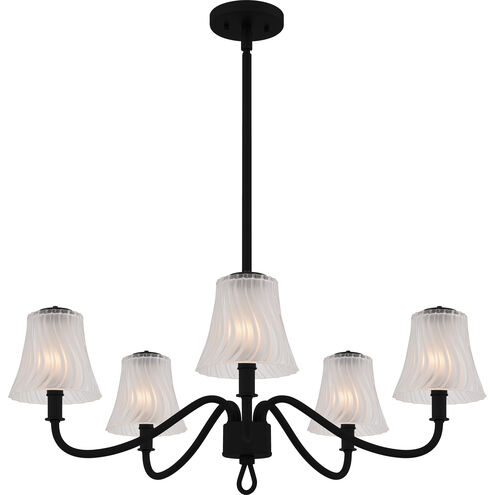 McKinney 5 Light 29.5 inch Matte Black Chandelier Ceiling Light