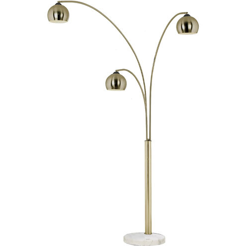 Triplet 85 inch 14.00 watt Weathered Brass Arc Floor Lamp Portable Light