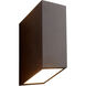 Uno 2 Light 14 inch Oiled Bronze Outdoor Wall Sconce