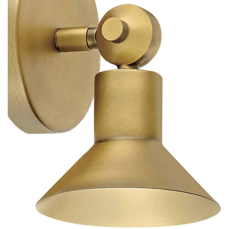 Dom 7 inch 9.00 watt Heritage Brass Adjustable Sconce Wall Light, Small